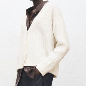 Martha Stewart Ivory Cable Knit Cardigan